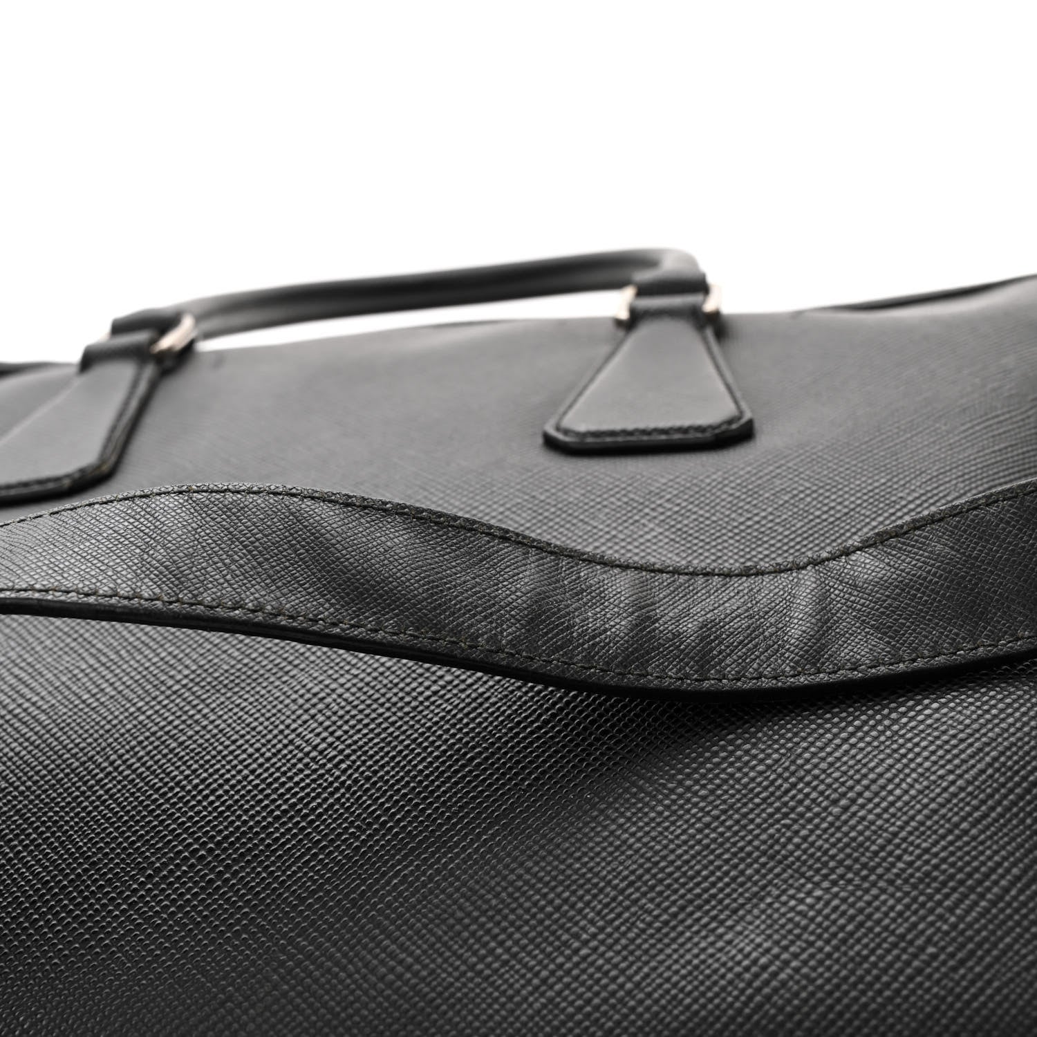 Prada Saffiano Travel Briefcase Black Multicolor 12 of 12