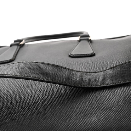 Prada Saffiano Travel Briefcase Black Multicolor 12 of 12