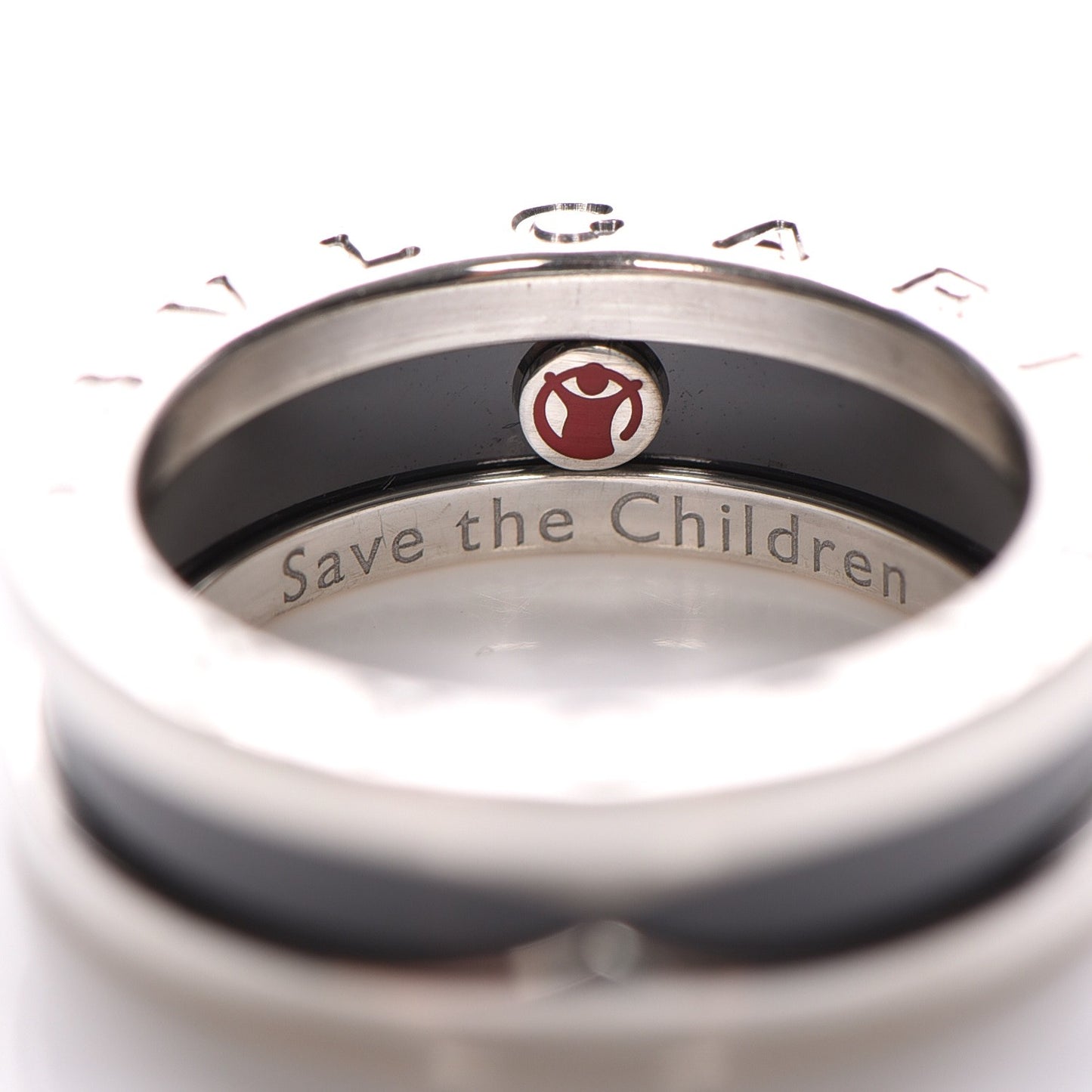 Sterling Silver Ceramic Save The Children One-Band Ring 52 6