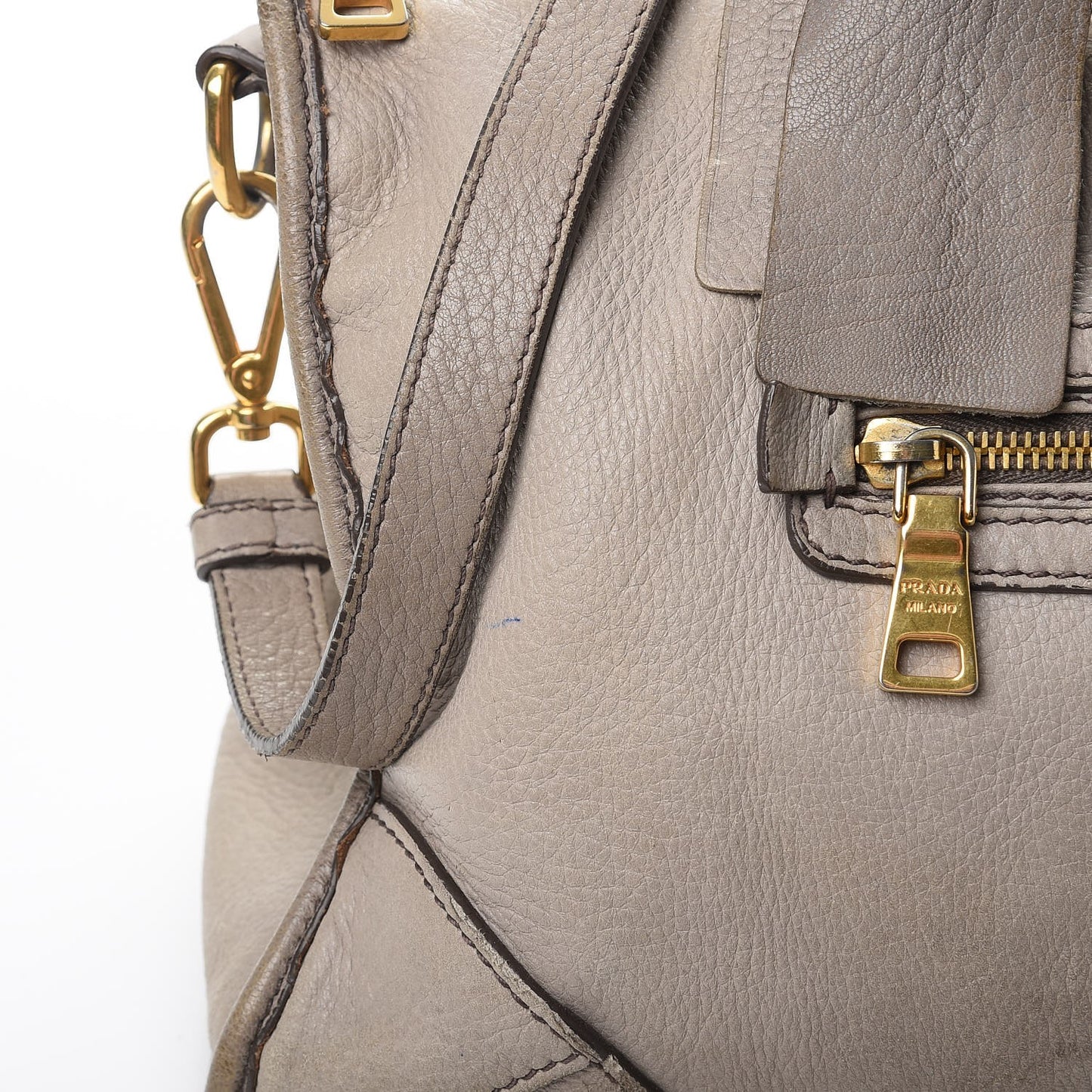 Cervo Deerskin East West Top Handle Bag Pomice