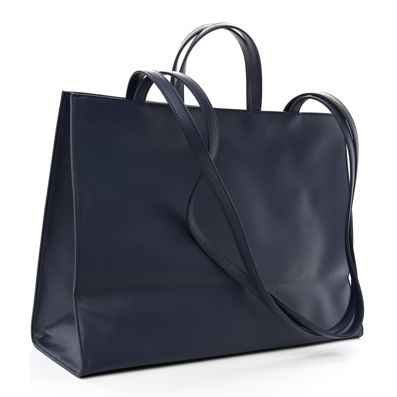 Telfar Vegan Leather Large Shopping Bag Navy 3 of 11