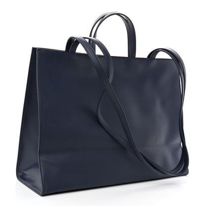 Telfar Vegan Leather Large Shopping Bag Navy 3 of 11