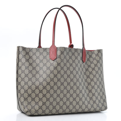 Gucci GG Supreme Monogram Medium Reversible Tote Beige Red 2 of 9