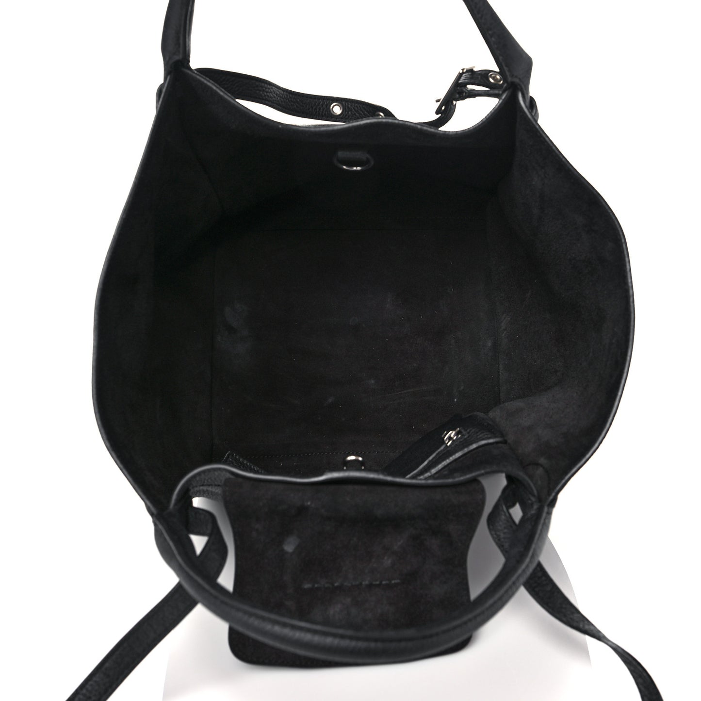 Supple Grained Calfskin Small Big Bag Black