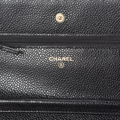 Chanel Caviar Quilted Wallet On Chain WOC Black 6 of 10