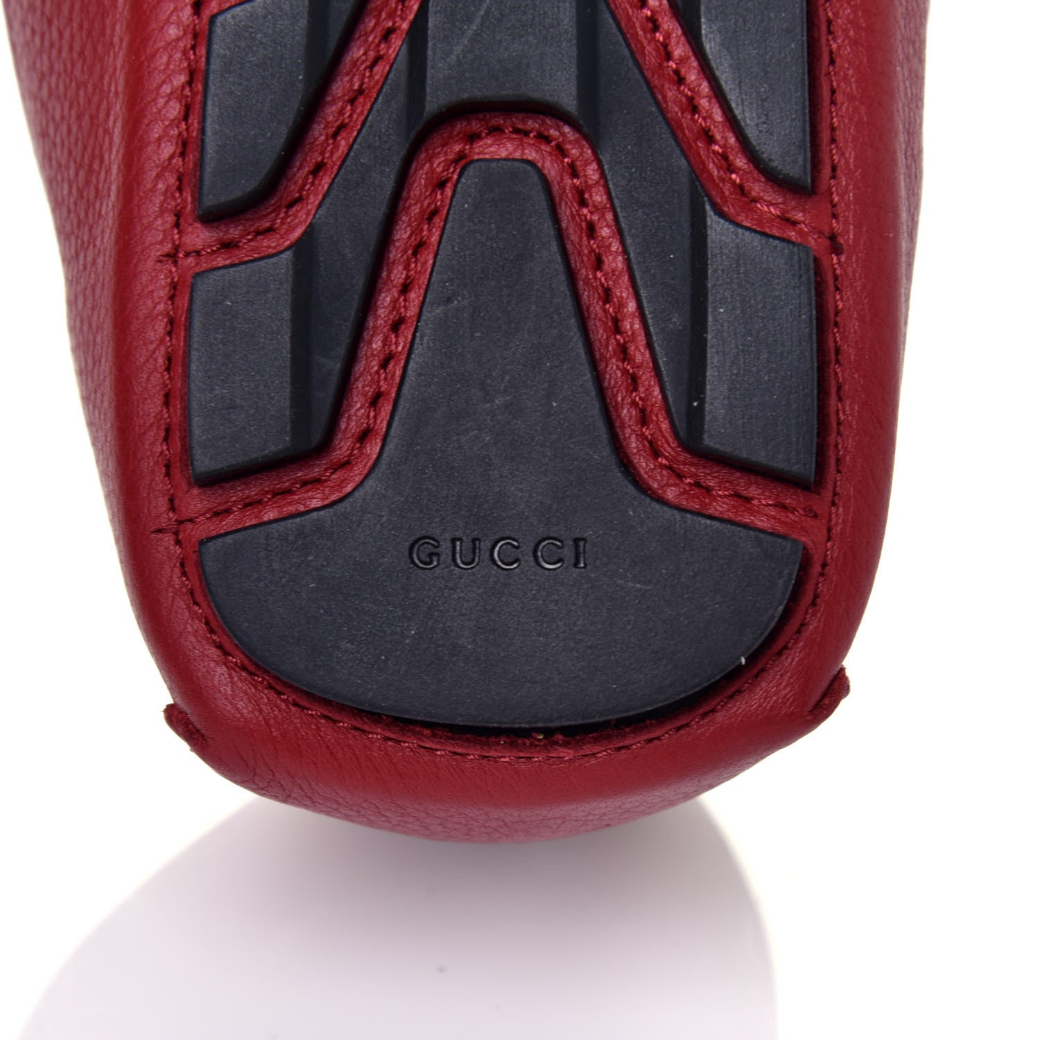 Gucci Calfskin Web Mens Driver Loafers 7.5 Red 7 of 8