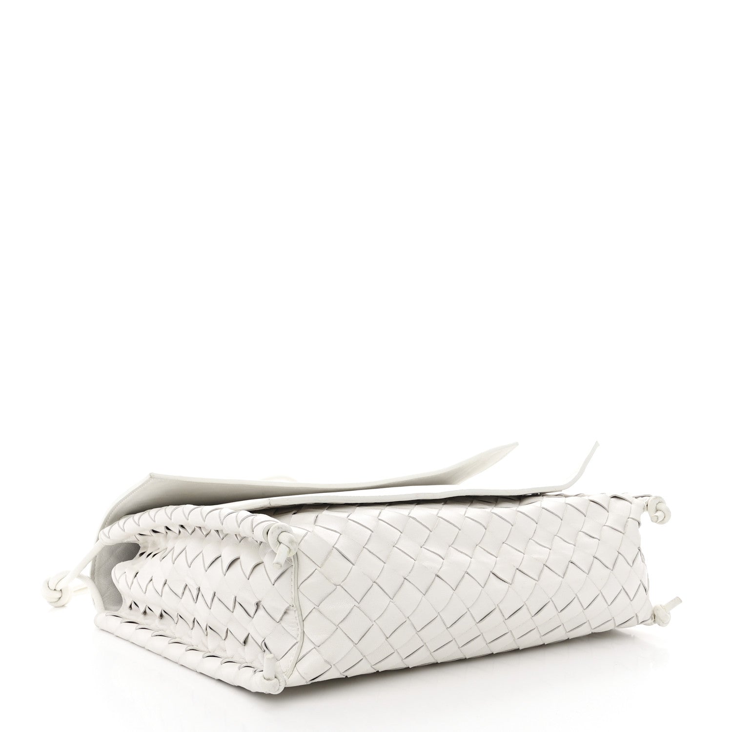 Bottega Veneta Nappa Intrecciato Medium Knot Flap Crossbody White 4 of 15