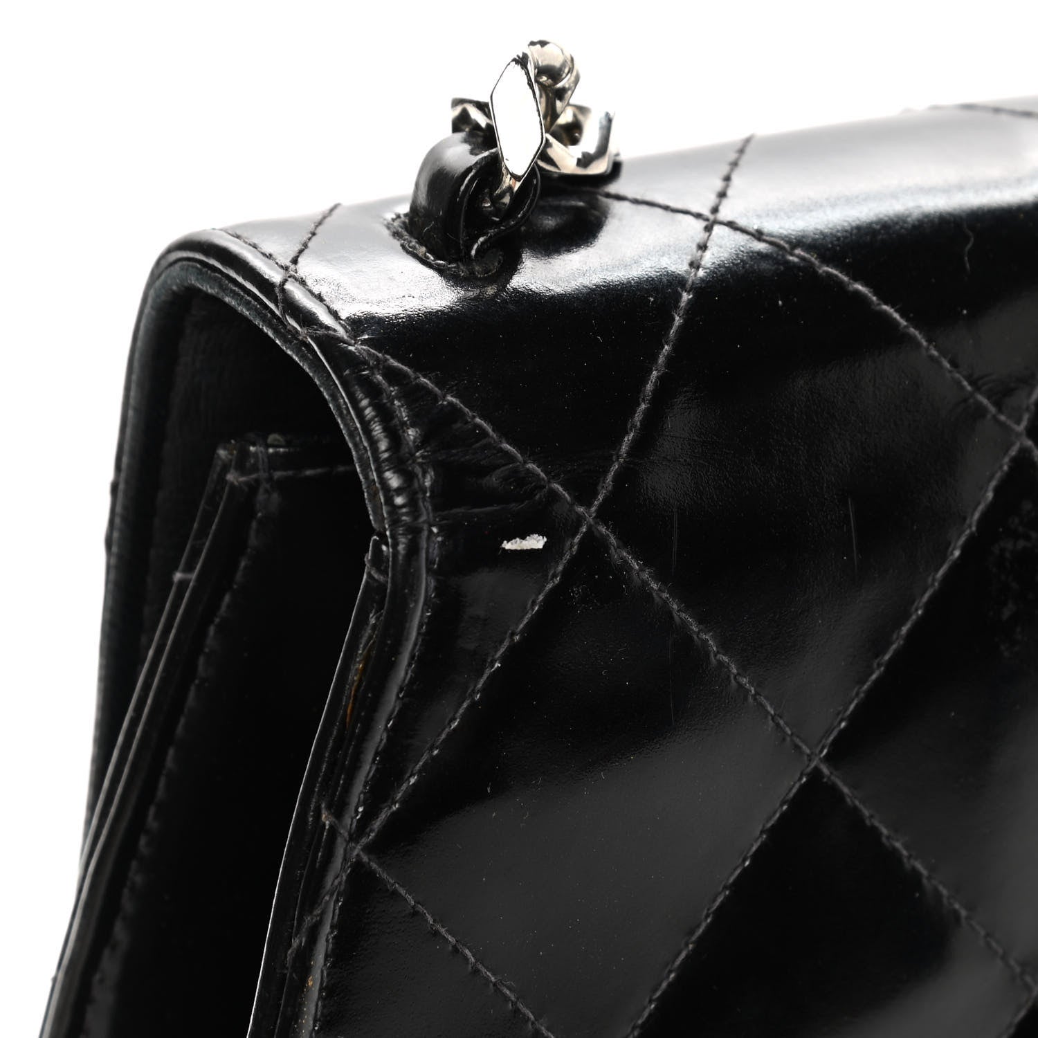 Chanel Glazed Calfskin Quilted Coco ID Chain Bag Black 14 of 15