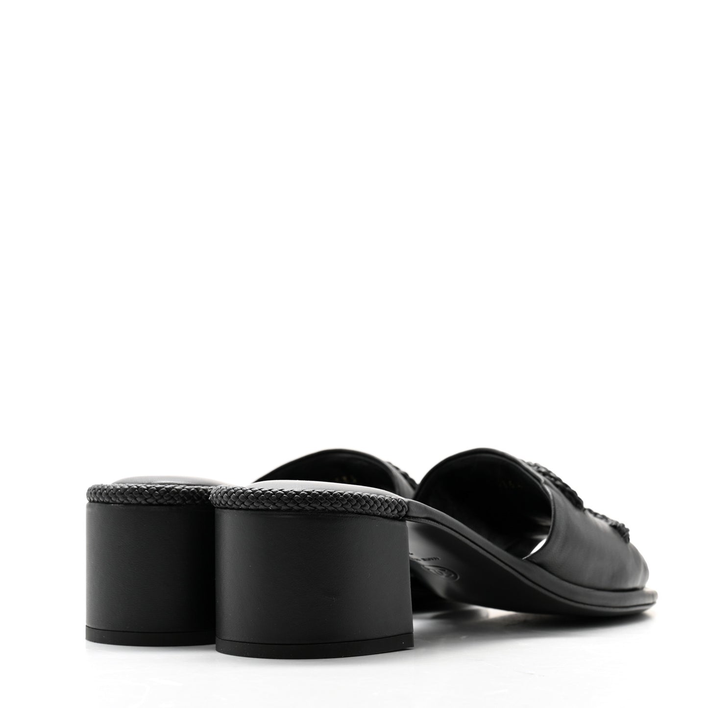 Lambskin CC Braided Mules 38 Black