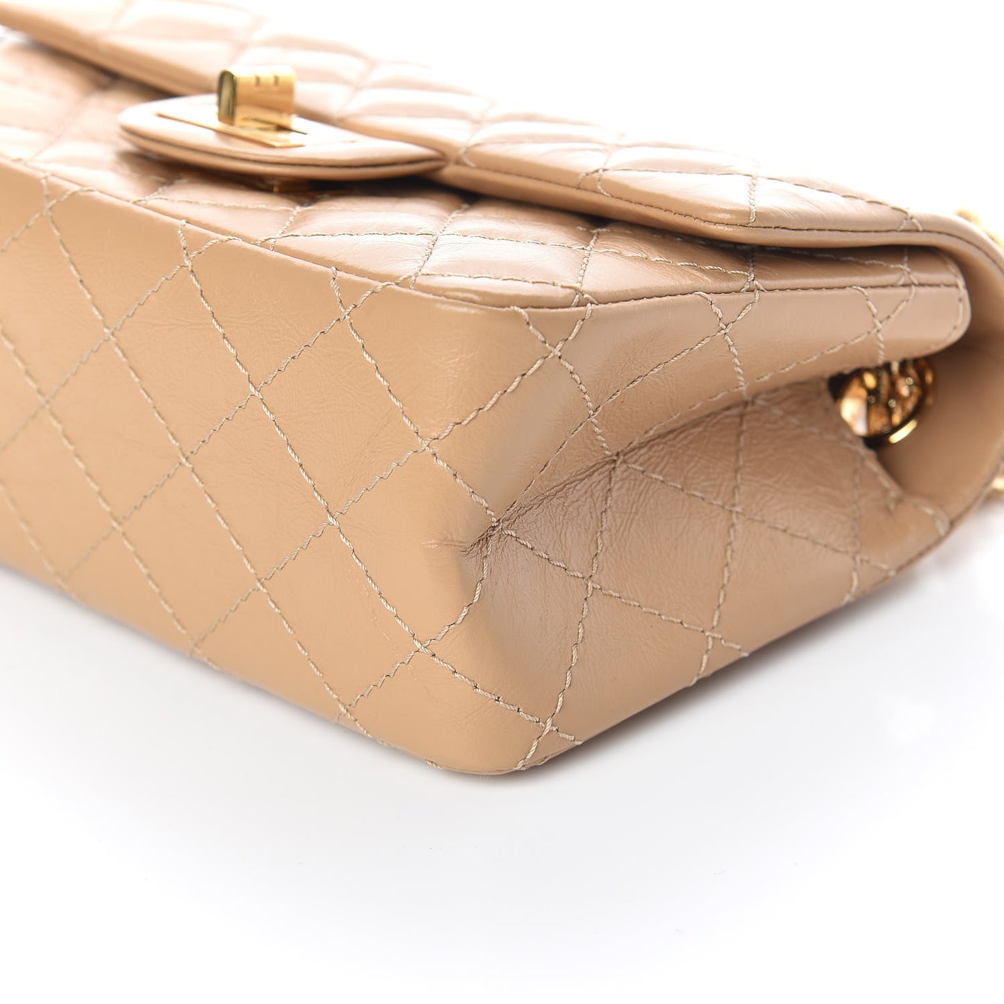 Aged Calfskin Quilted 2.55 Reissue Mini Flap Beige