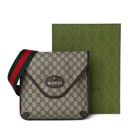 Gucci GG Supreme Monogram Web Medium Neo Vintage Flap Messenger Bag Beige New Acero 12 of 12