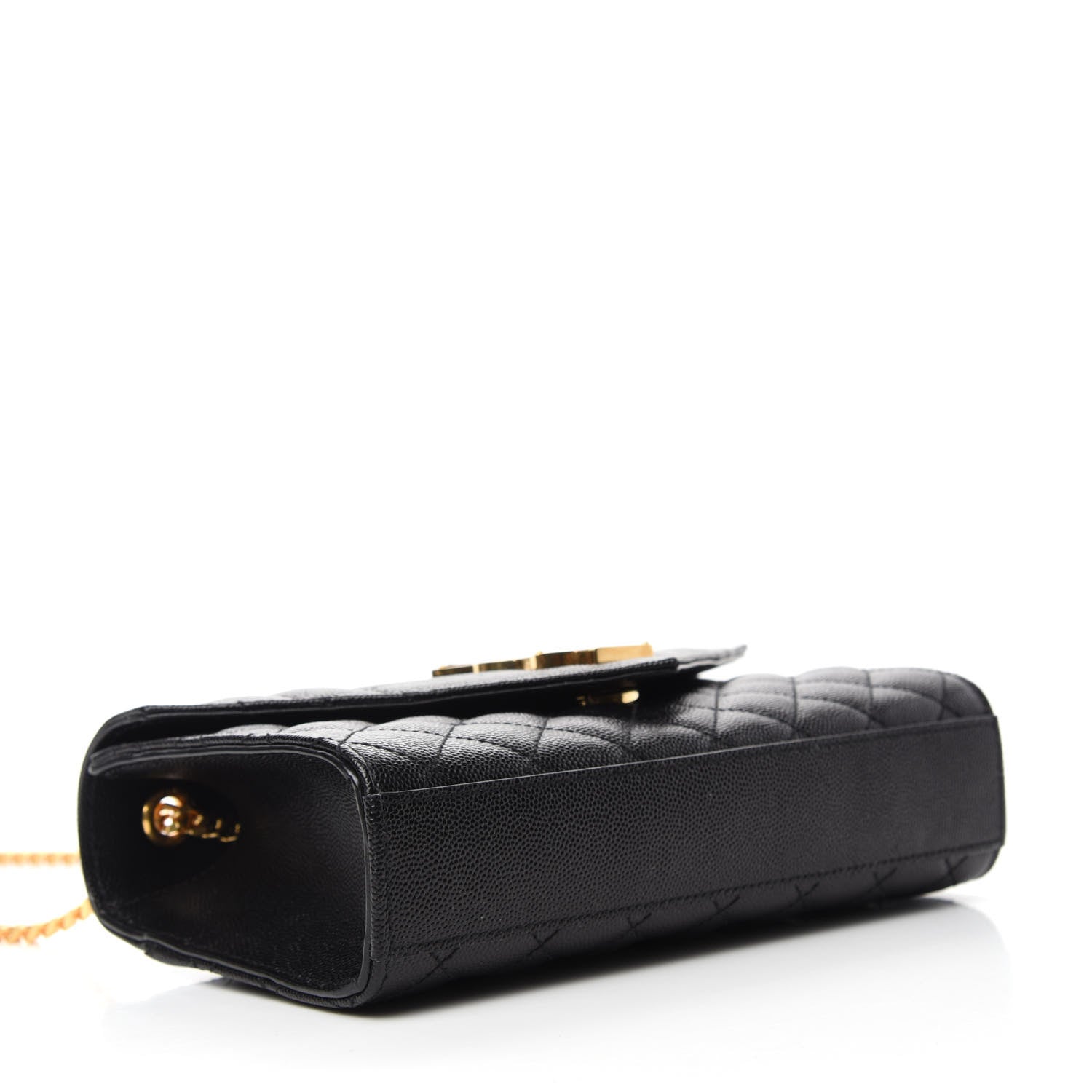 Saint Laurent Grain De Poudre Textured Mixed Matelasse Triquilt Small Monogram Satchel Black 4 of 10