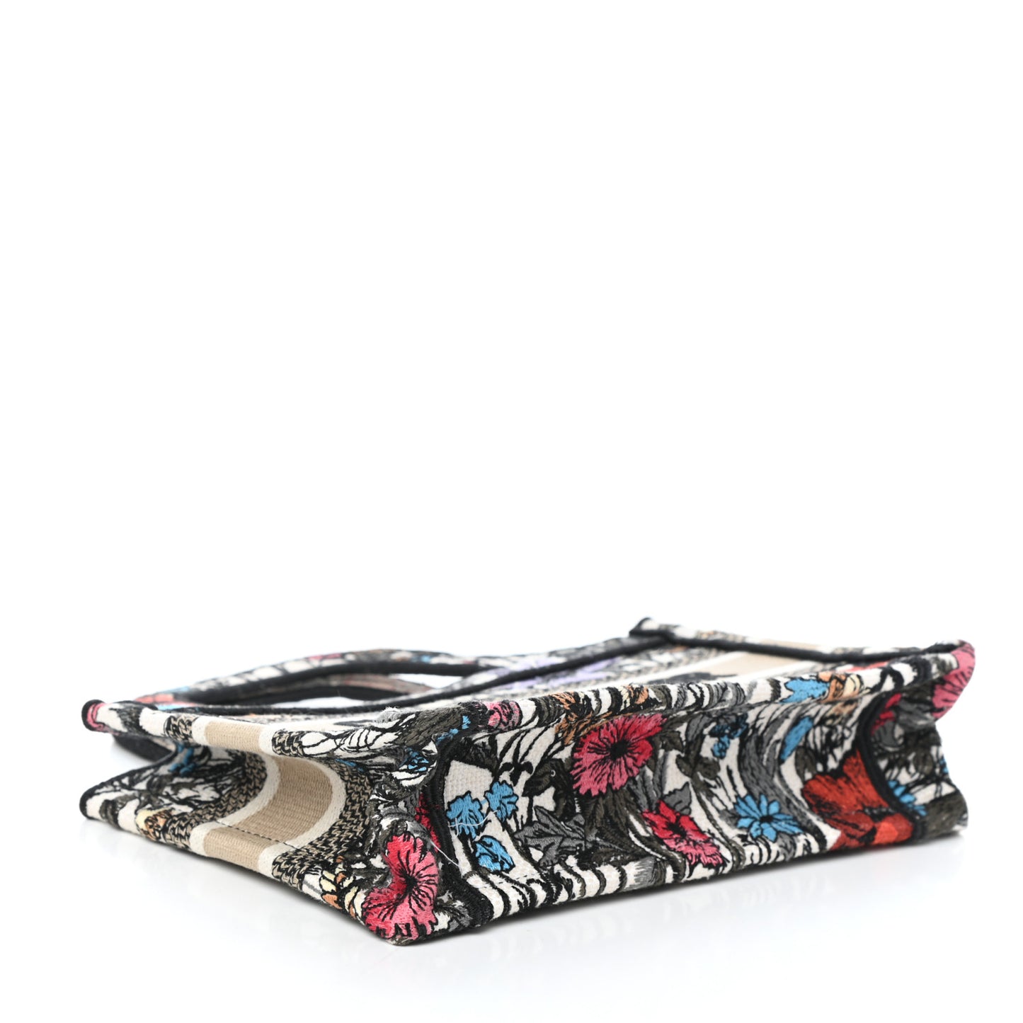 Canvas Embroidered Mille Fleurs Mini Book Tote Multicolor