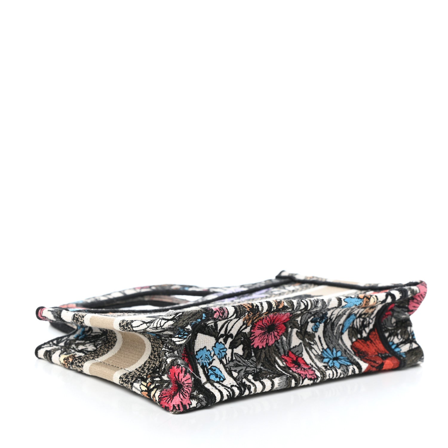 Christian Dior Canvas Embroidered Mille Fleurs Mini Book Tote Multicolor 4 of 8