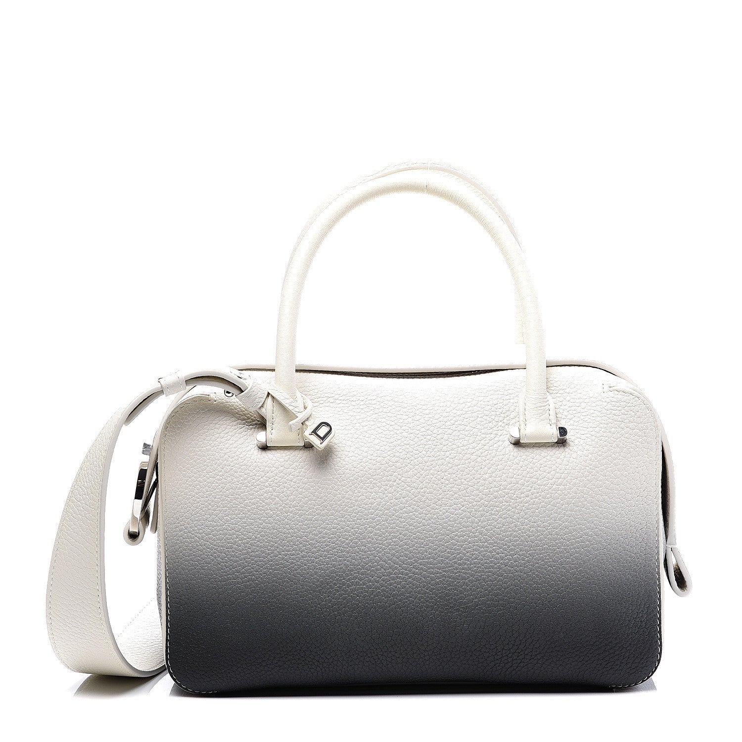 Delvaux Grained Bullskin Cool Box MM Satchel Ivory Black 1 of 9