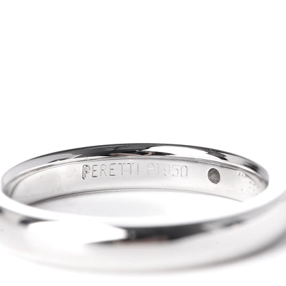 Tiffany Platinum Diamond Elsa Peretti Band Ring 46 3.75 5 of 6