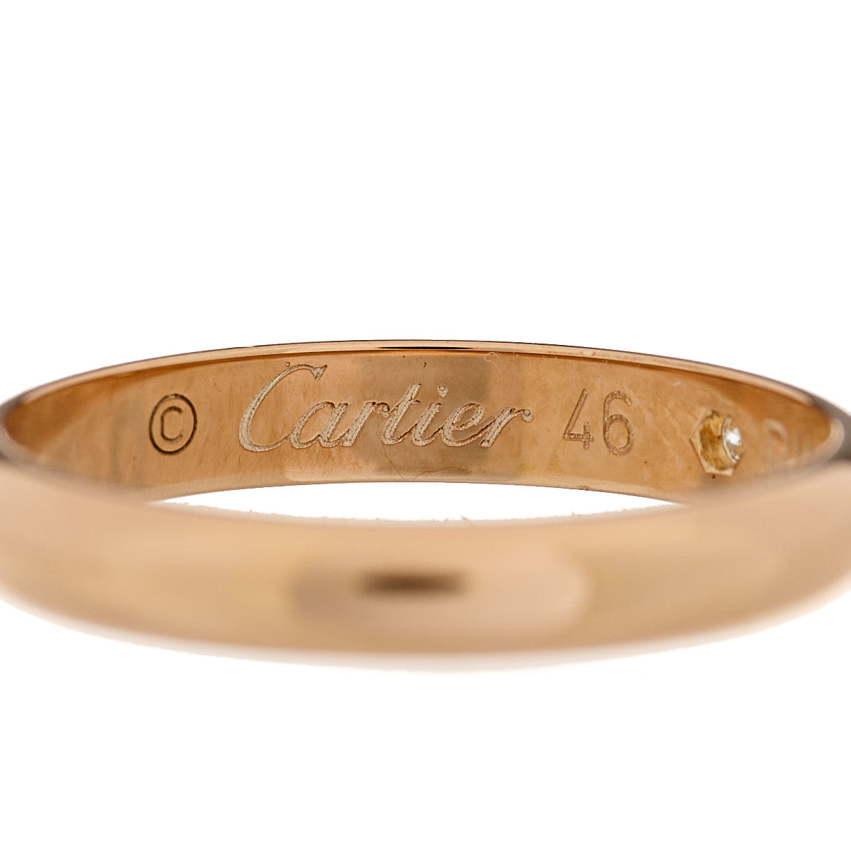 18K Pink Gold Diamond 2.6mm 1895 Wedding Band Ring 46 3.75
