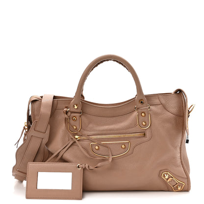 Balenciaga Chevre Gold Metallic Edge Hardware City Rose Des Sables 1 of 10