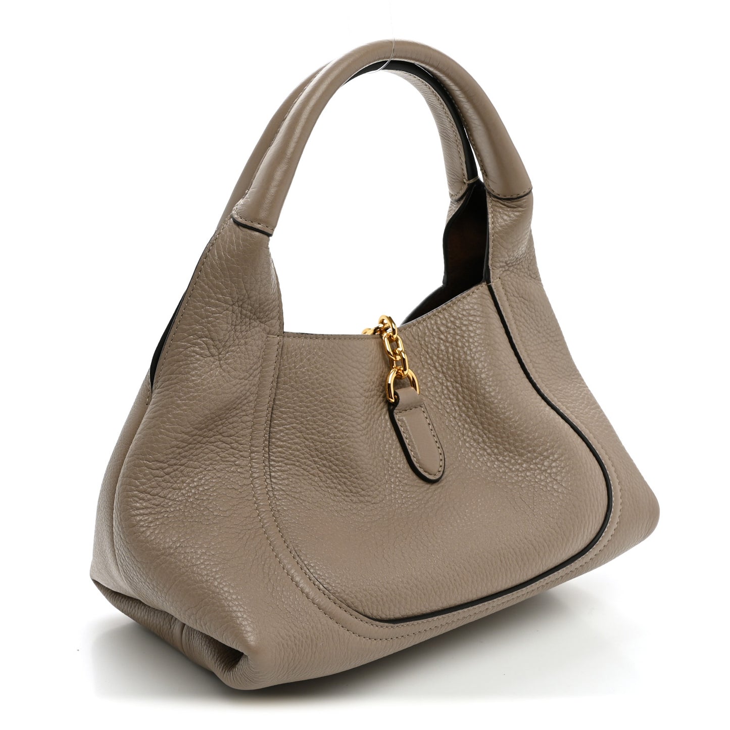 Grained Calfskin Softbit Medium Shoulder Bag Taupe