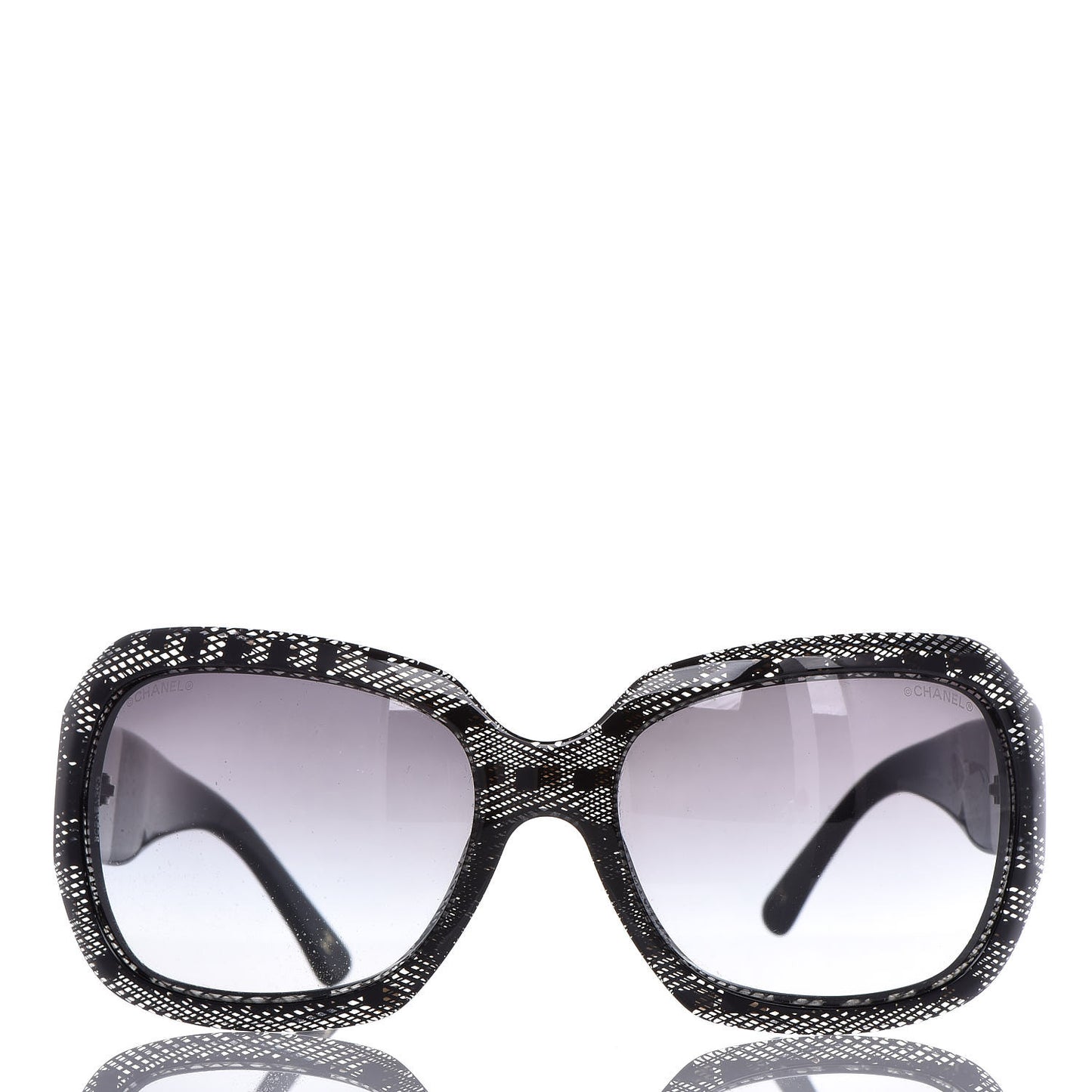 Acetate CC Lace Effect Sunglasses 5146 Black White