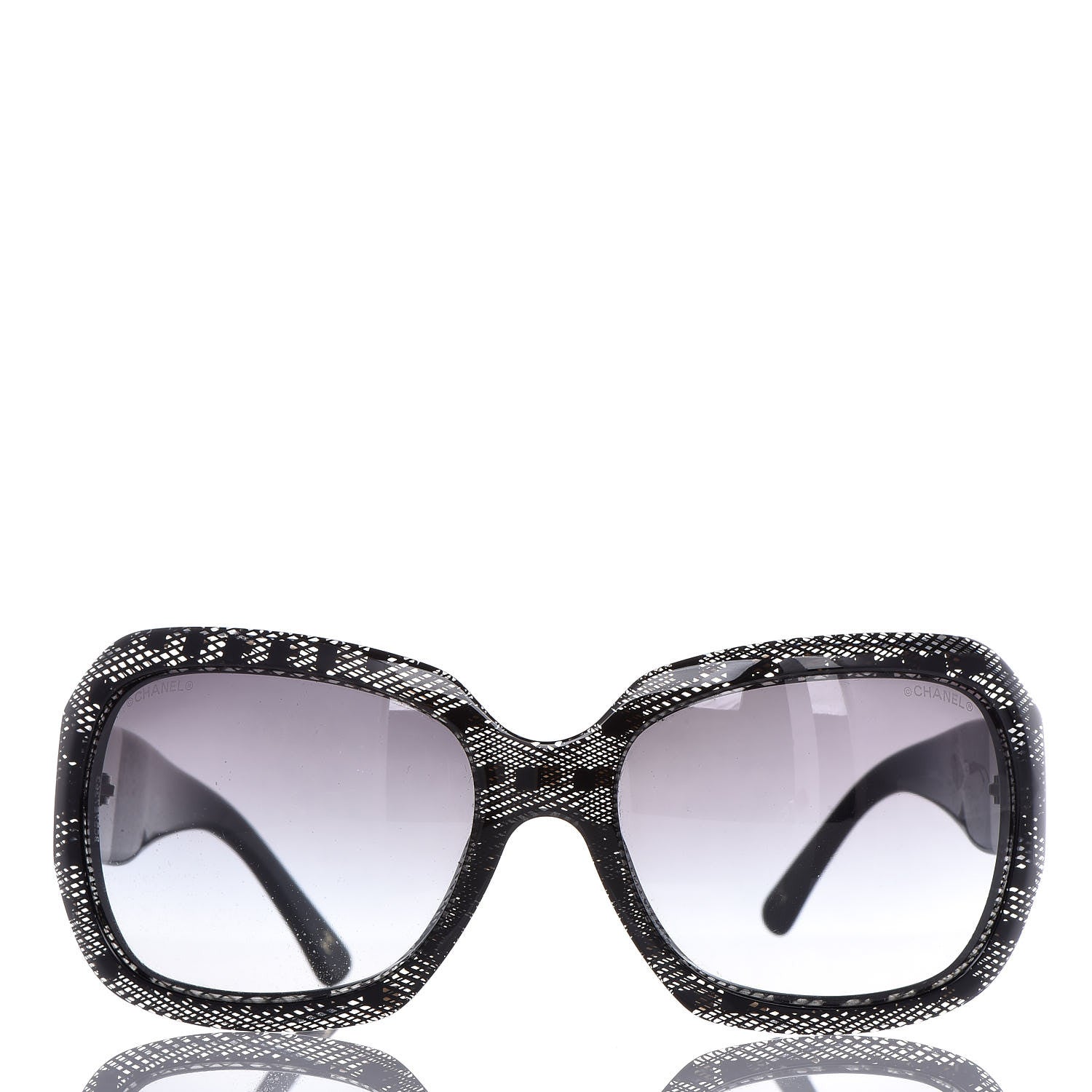Chanel Acetate CC Lace Effect Sunglasses 5146 Black White 3 of 6