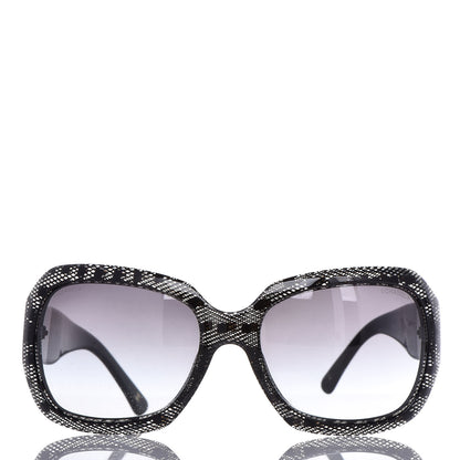 Chanel Acetate CC Lace Effect Sunglasses 5146 Black White 3 of 6