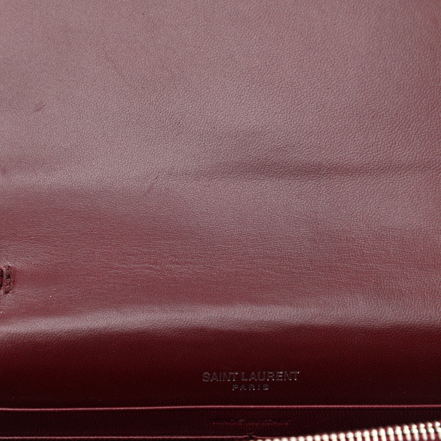 Saint Laurent Velvet Crystal Monogram Kate Tassel Shoulder Bag Burgundy 10 of 10