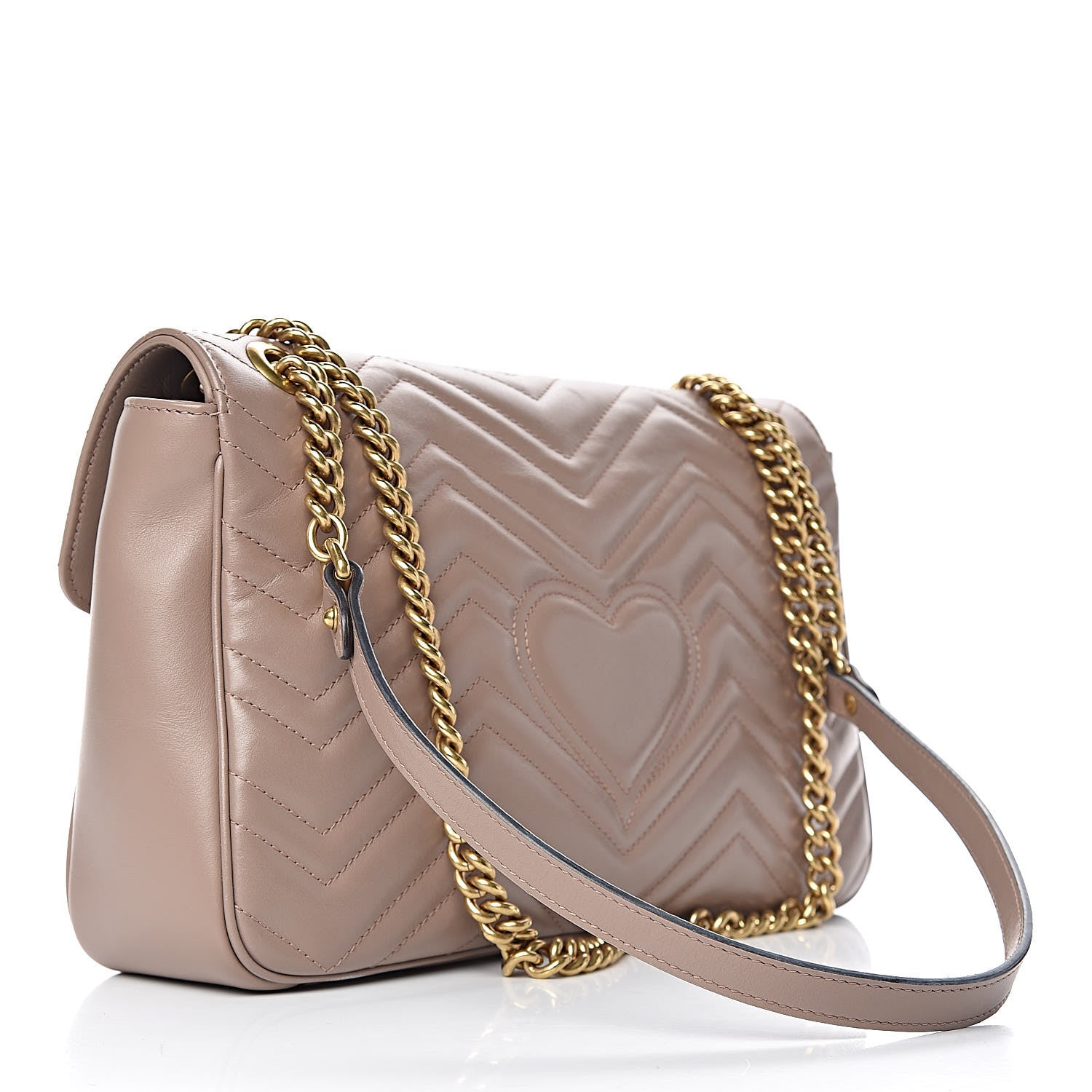 Gucci Calfskin Matelasse Medium GG Marmont Shoulder Bag Porcelain Rose 3 of 12