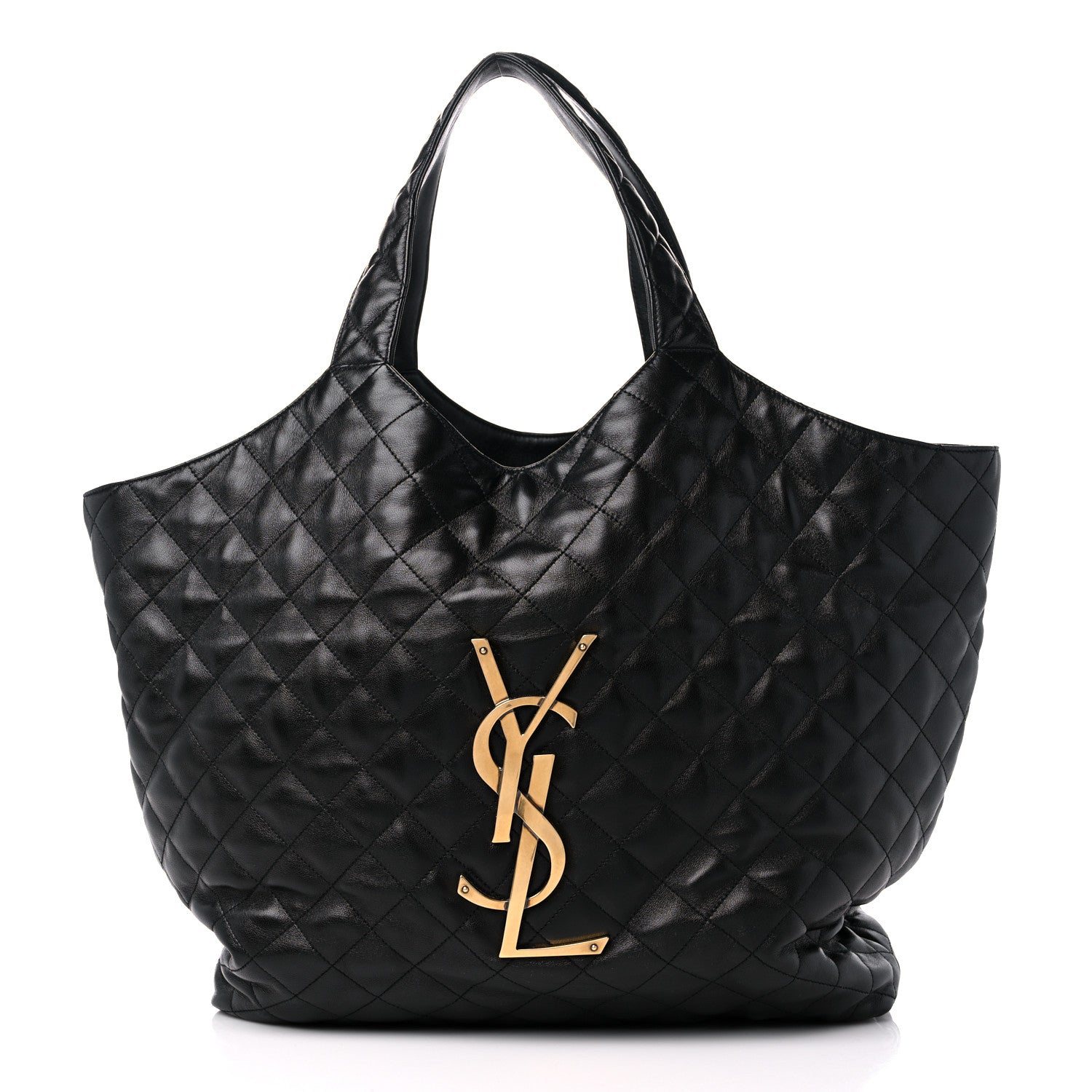 Saint Laurent Lambskin Quilted Maxi Icare Shopping Tote Black 3 of 10