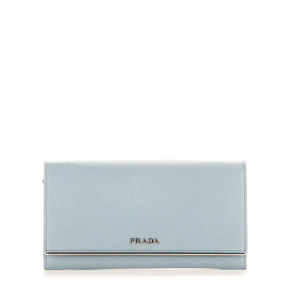 Prada Saffiano Metal Bar Chain Wallet Astrale 1 of 7