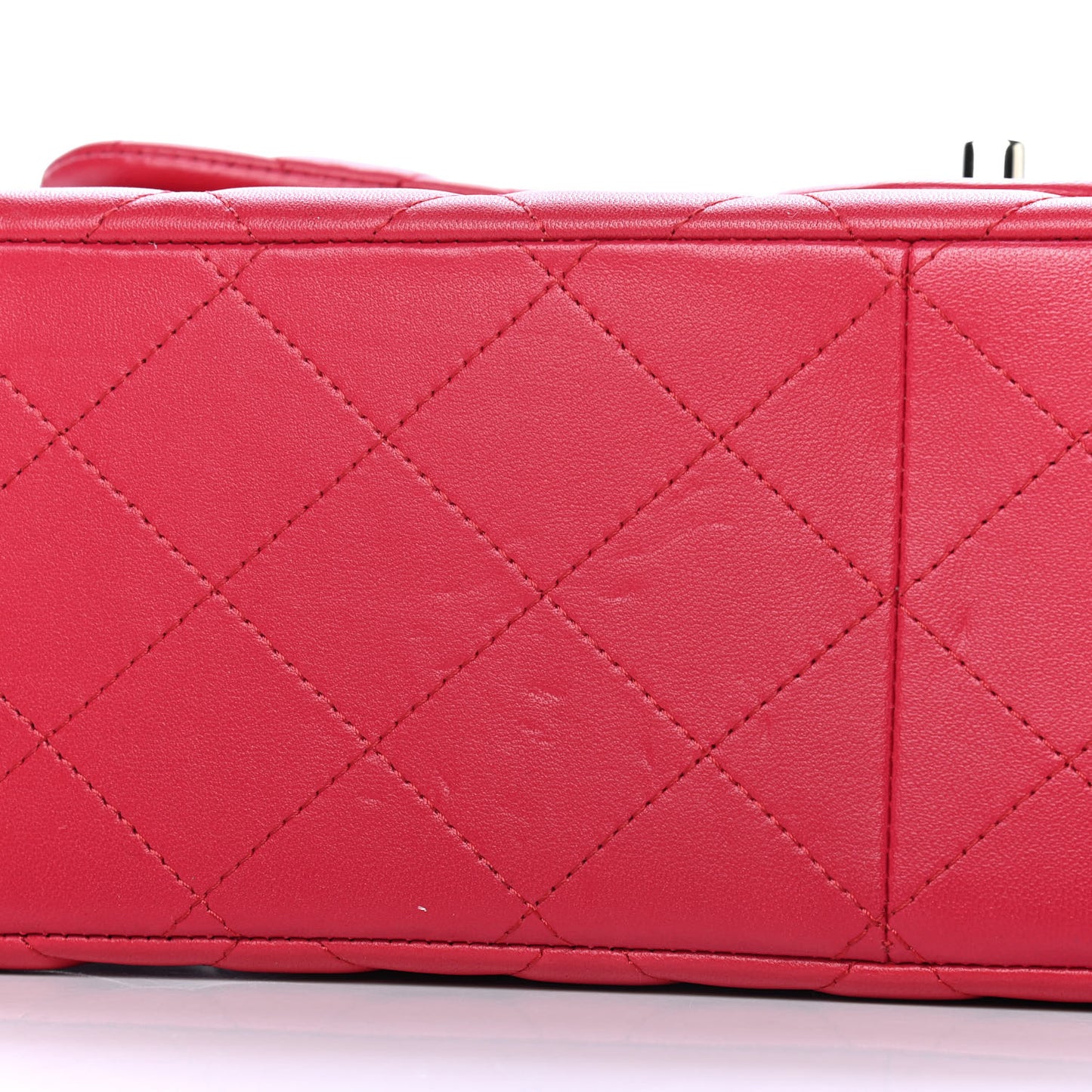 Lambskin Quilted Jumbo Double Flap Red