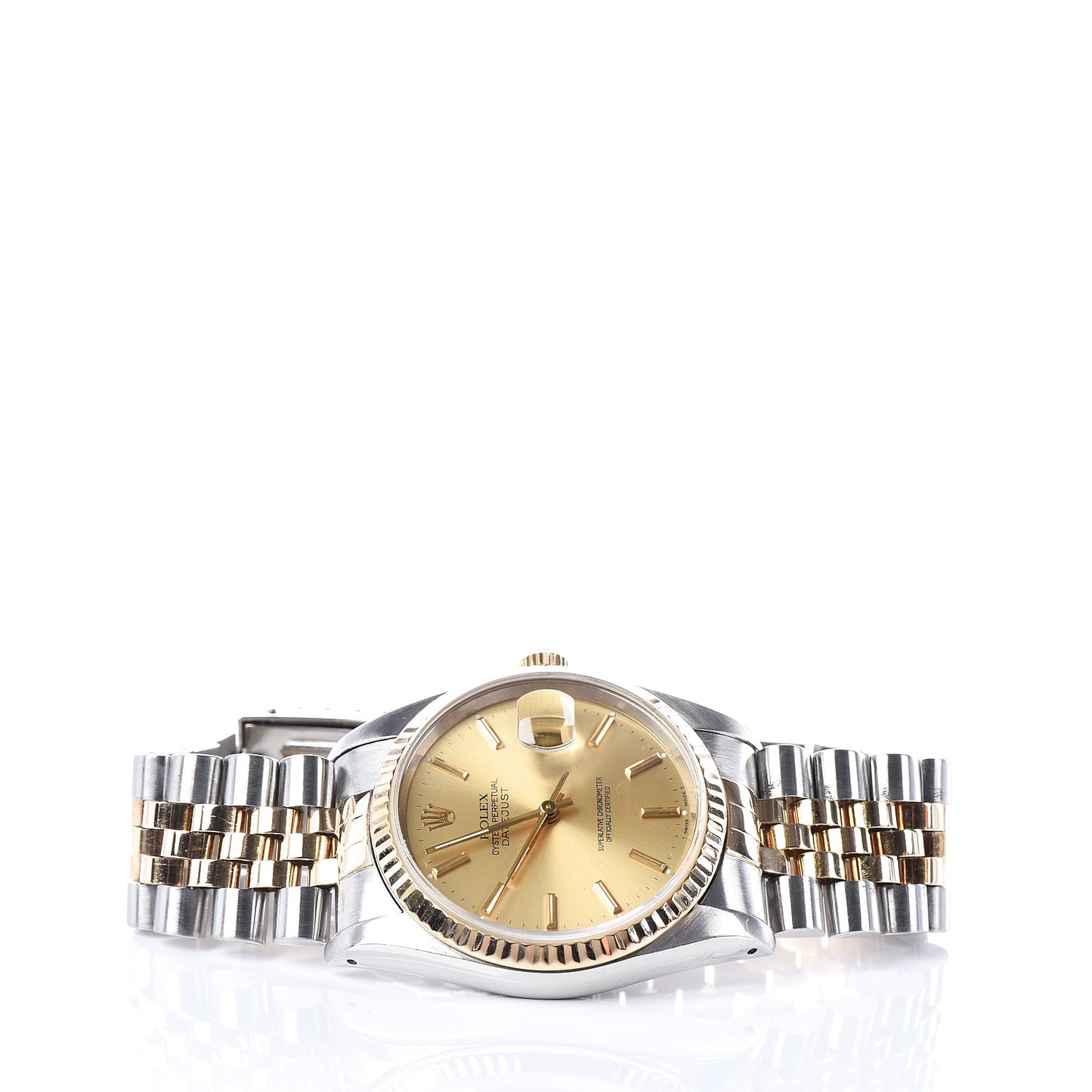 Stainless Steel 18K Yellow Gold 36mm Oyster Perpetual Datejust Watch Champagne 16233