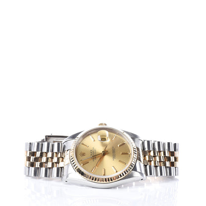 Rolex Stainless Steel 18K Yellow Gold 36mm Oyster Perpetual Datejust Watch Champagne 16233 3 of 7