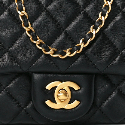 Chanel Lambskin Quilted Mini Rectangular Pearl Crush Flap Black 9 of 12