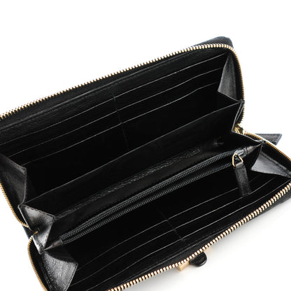 Saint Laurent Metallic Buffalo Muse Zip Around Wallet Black 6 of 10