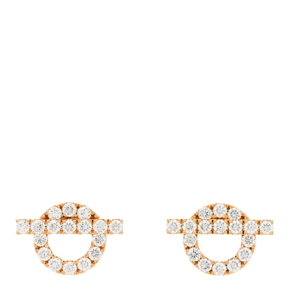 Hermes 18K Rose Gold Diamond Finesse Earrings 1 of 3