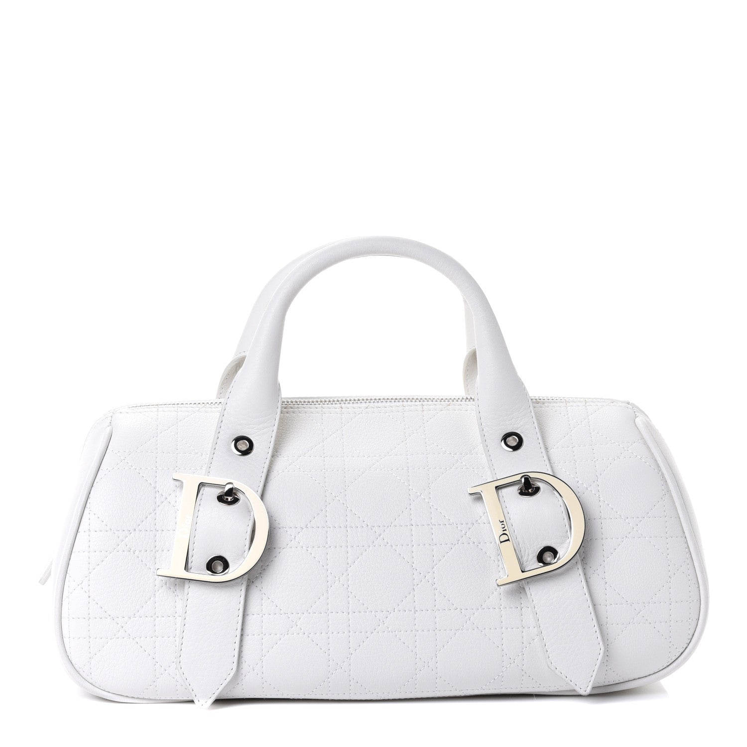 Christian Dior Calfskin Cannage Handbag White 1 of 4