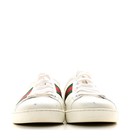 Gucci Calfskin Ayers Bee Embroidered Womens Ace Sneakers 38 White Green 2 of 11
