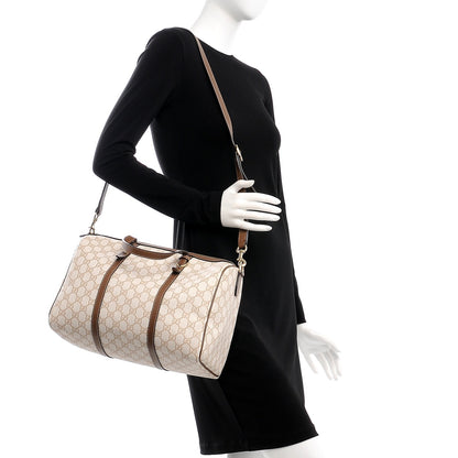 Gucci GG Supreme Monogram Calfskin Medium Nice Boston New Mystic White Beige Brown 3 of 8