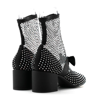 Chanel Resille Strass Kid Suede Patent Mary Jane Short Boots 40 Black 4 of 8