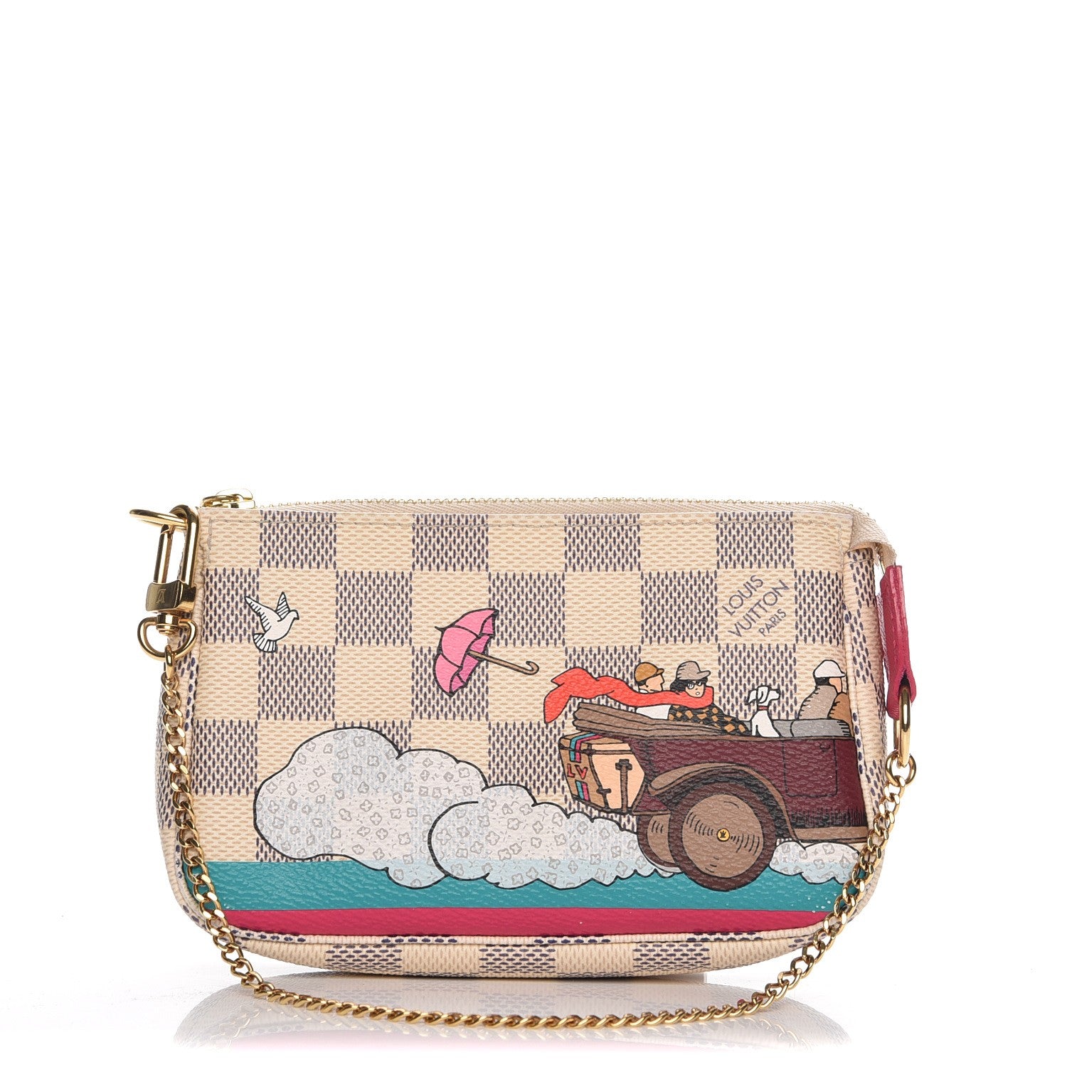 Louis Vuitton Damier Azur 2015 Christmas Animation Mini Pochette Accessories 1 of 8