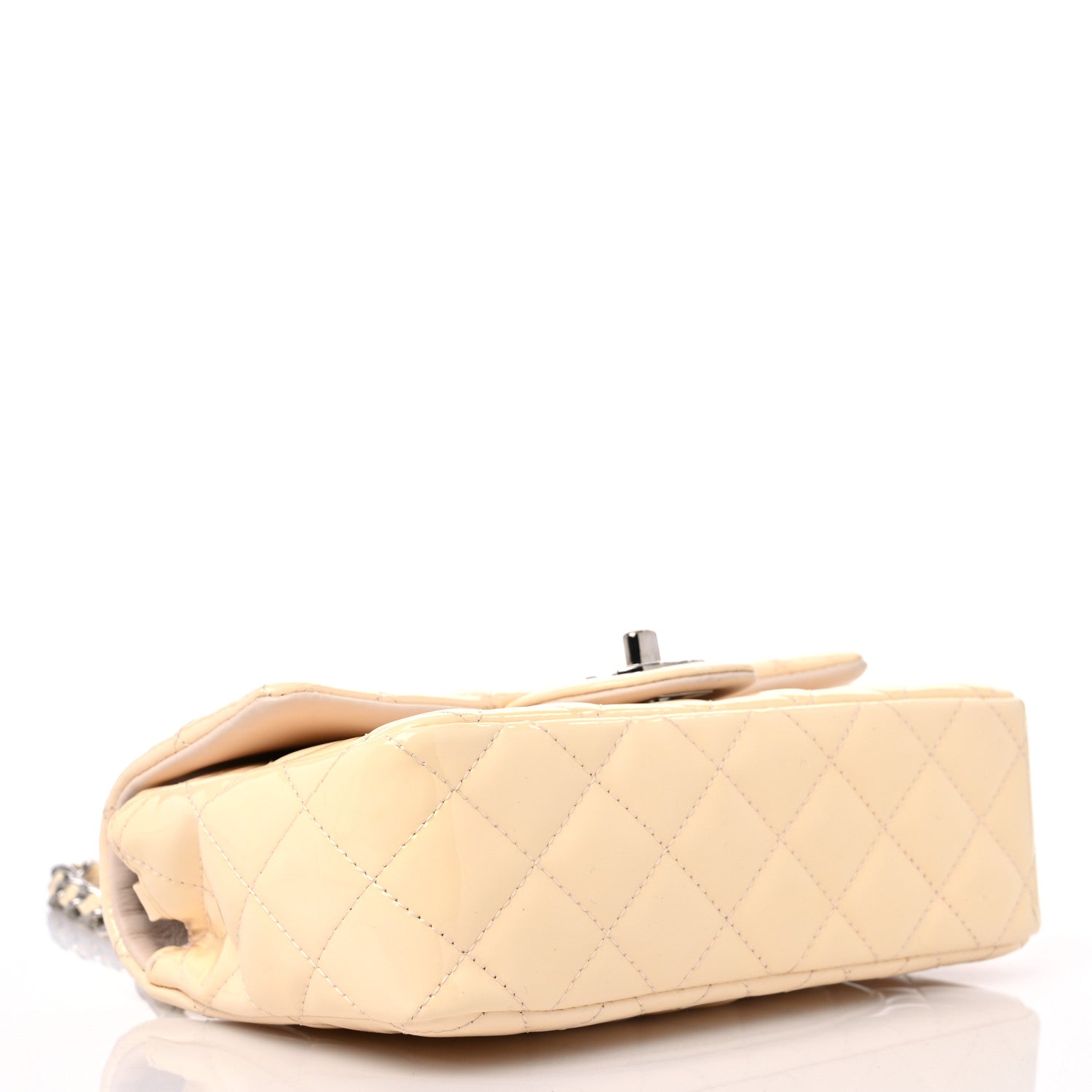 Chanel Patent Calfskin Quilted Mini Rectangular Flap Beige 4 of 9
