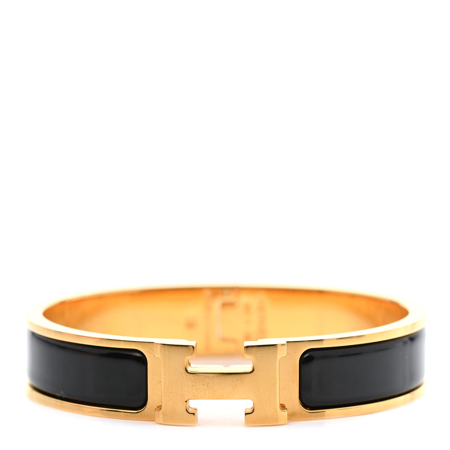 Enamel Narrow Clic Clac H Bracelet GM Black
