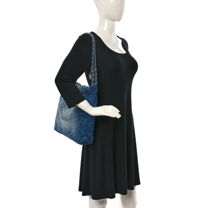 Chanel Denim Quilted Small Chanel 22 Blue 2 of 10
