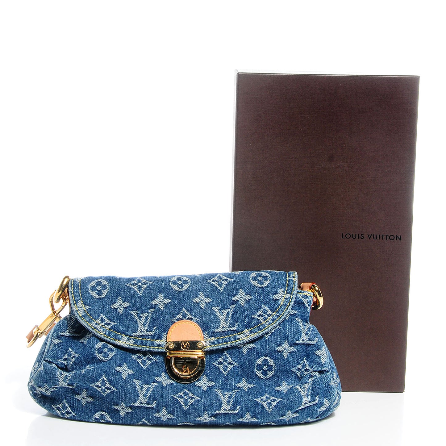Monogram Denim Mini Pleaty Blue
