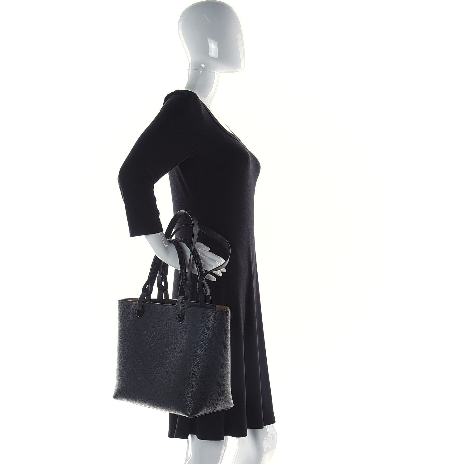 Loewe Calfskin Small Anagram Tote Black 2 of 10