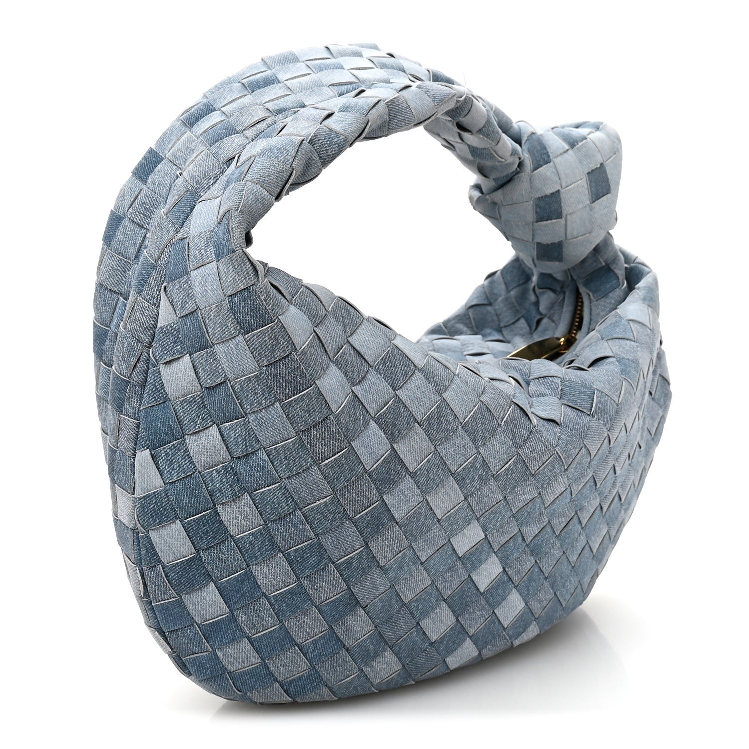 Bottega Veneta Nappa Denim Effect Intrecciato Teen Jodie Hobo Denim 3 of 9