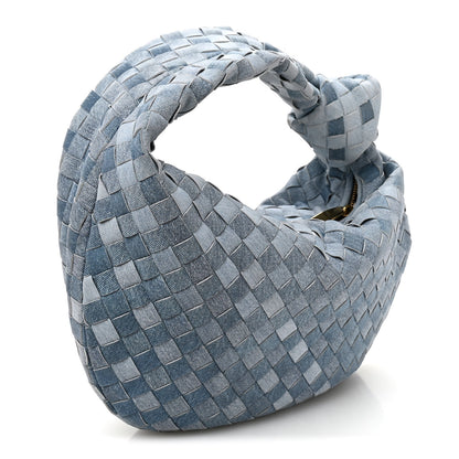 Bottega Veneta Nappa Denim Effect Intrecciato Teen Jodie Hobo Denim 3 of 9