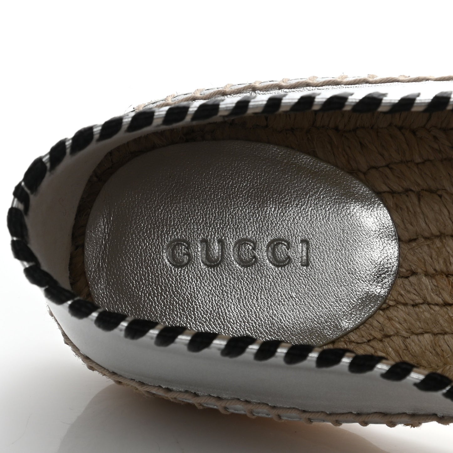 Metallic Nappa GG Marmont Espadrilles 41 Silver