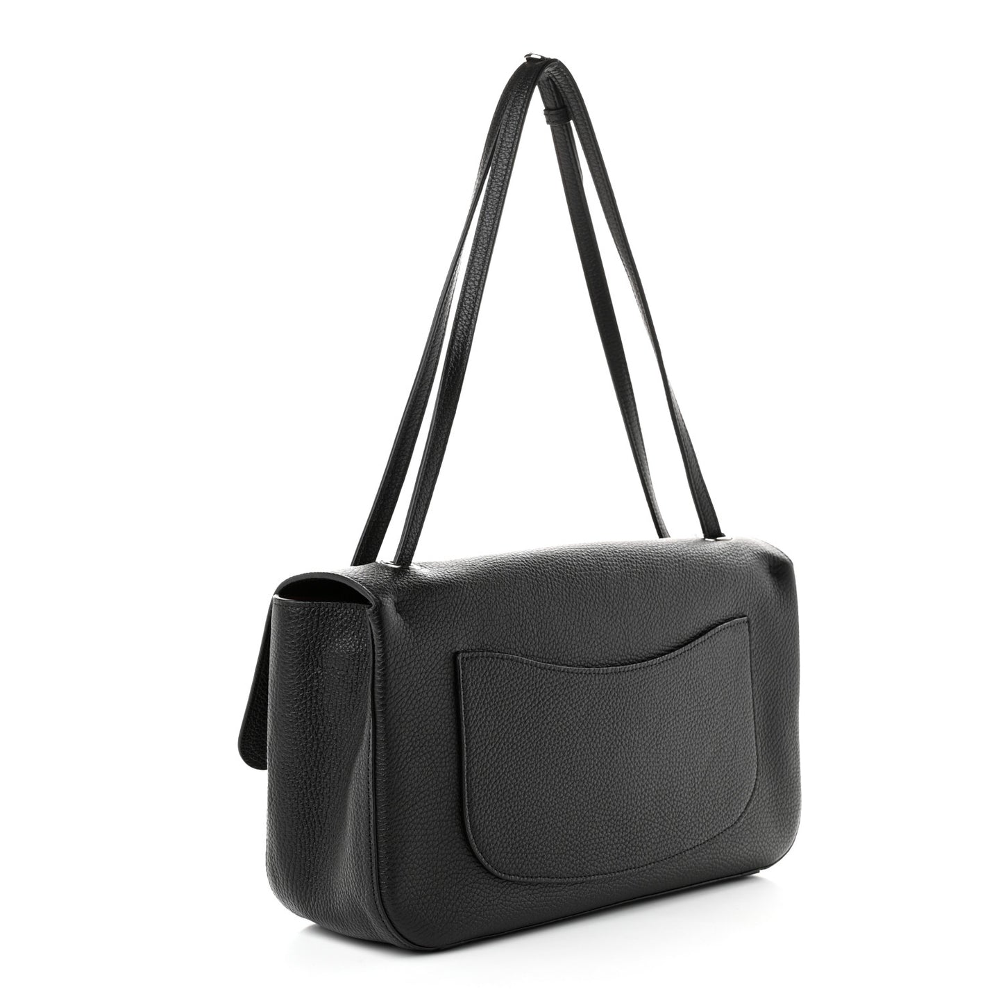 Grained Calfskin Small Souplissimo Maxi Flap Black